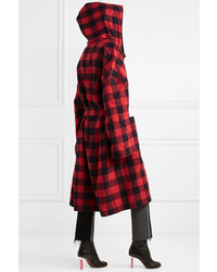 Vetements Oversized Hooded Checked Cotton Flannel Jacket