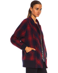 Band Of Outsiders Plaid Wool Cacoon Coat