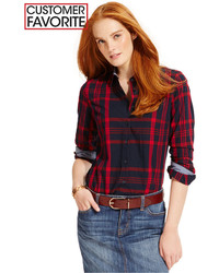 Tommy Hilfiger Plaid Button Down Shirt Only At Macys