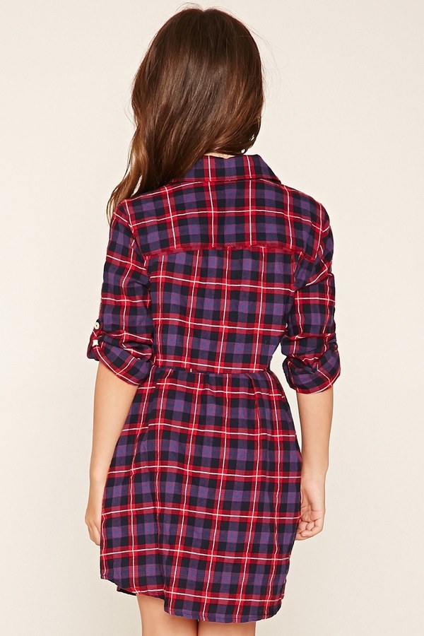 Forever 21 Girls Plaid Shirt Dress, $19 | Forever 21 | Lookastic