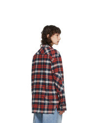 Acne Studios Red And Blue Flannel Patch Shirt