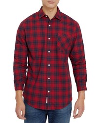 Frank and Oak Classic Fit Plaid Flannel Button Up Shirt