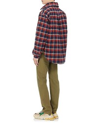 Balenciaga Plaid Cotton Flannel Shirt Jacket