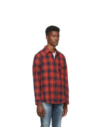 Nudie Jeans Red And Black Flannel Check Sten Shirt