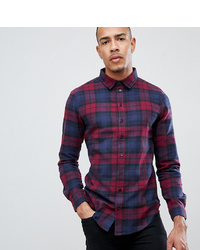 Another Influence Tall Berry Check Shirt
