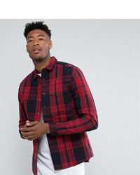 ASOS DESIGN Tall Quilted Overshirt In Red