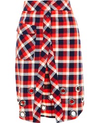 Filles a papa Checked Skirt With Washer Embellisht