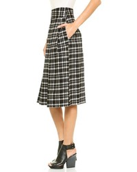 J.o.a. Pleated Long Skirt In Checks