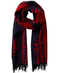Red and Navy Plaid Scarf