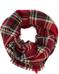 Bench Warmer Red Plaid Infinity Scarf
