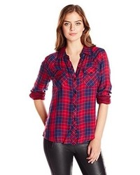 Red and Navy Plaid Shirt