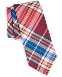 Red and Navy Plaid Tie