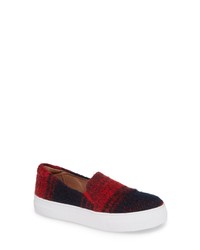 Red and Navy Slip-on Sneakers