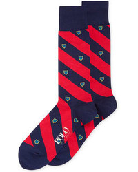 Polo Ralph Lauren Novelty Printed Rugby Stripe Crew Socks