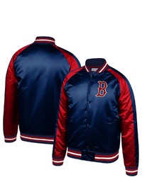 Mitchell & Ness Navy Boston Red Sox Colorblocked Full Snap Raglan Jacket