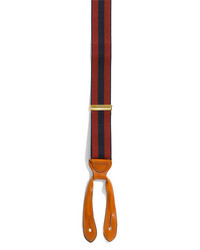 Red and Navy Vertical Striped Suspenders