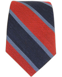 The Tie Bar Linen Bold Stripe Rednavyslate Blue