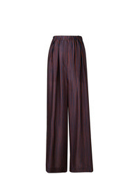 Red and Navy Vertical Striped Wide Leg Pants