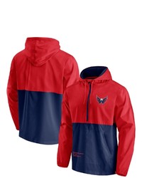FANATICS Branded Rednavy Washington Capitals Thrill Seeker Anorak Half Zip Jacket At Nordstrom