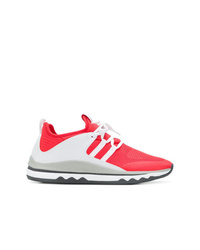 Red and White Athletic Shoes