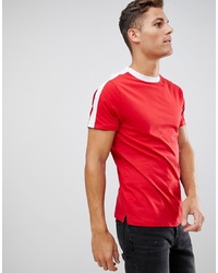 New Look T Shirt With Arm Stripe In Red