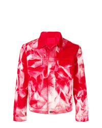 Red and White Denim Jacket