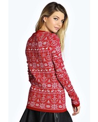 Boohoo Jane Baubles Fairisle Christmas Jumper