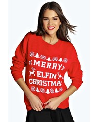 Boohoo Mia Merry Elfin Christmas Jumper