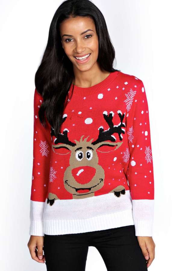 Boohoo Reiny Reindeer Christmas Jumper | Where to buy & how to