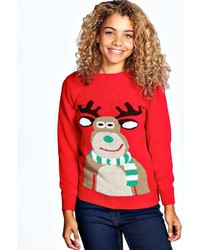 Boohoo Ruby Reindeer Christmas Jumper