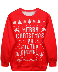 ChicNova Christmas Print Pullover Sweatshirt
