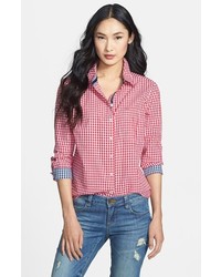Red and White Gingham Dress Shirt