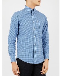 Ben Sherman Original Gingham Check Long Sleeve Shirt In Blue