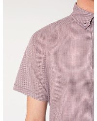 American Apparel Gingham Short Sleeve Button Down With Pocket