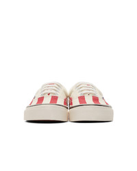 Vans Red And White Striped Era 95 Dx Sneakers