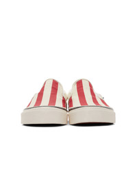 Vans Red And White Striped Classic 98 Dx Slip On Sneakers
