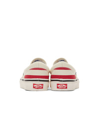 Vans Red And White Striped Classic 98 Dx Slip On Sneakers