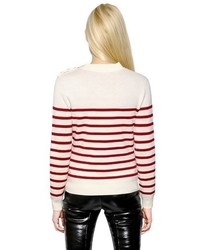 EACH X OTHER Stripe Printed Merino Wool Sweater