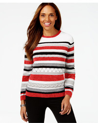 Alfred Dunner Striped Beaded Sweater
