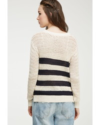 Forever 21 Striped Open Knit Sweater