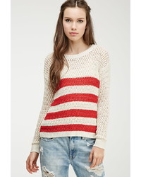 Forever 21 Striped Open Knit Sweater