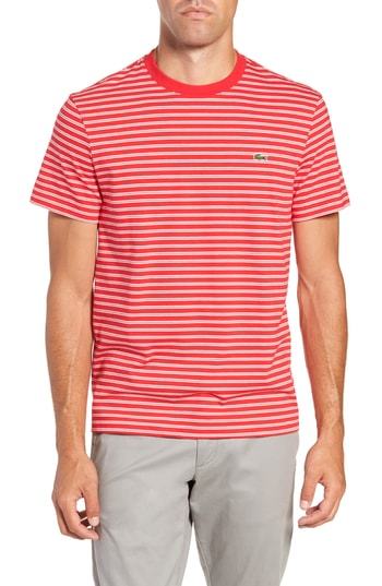gå på arbejde Til ære for Spædbarn Lacoste Regular Fit Stripe Jersey T Shirt, $60 | Nordstrom | Lookastic