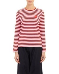 Comme Des Garcons Play Comme Des Garons Play Stripe Long Sleeve T Shirt Red