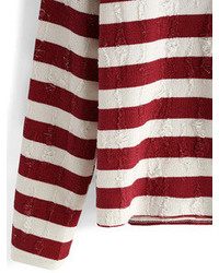 Long Sleeve Striped Scratch T Shirt