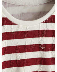 Long Sleeve Striped Scratch T Shirt