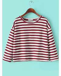 Striped Loose Red T Shirt