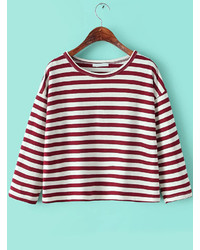 Striped Loose Red T Shirt