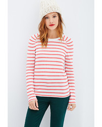 Forever 21 Striped Ruched Sleeve Top