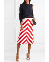 Gucci Striped Wool Blend Midi Skirt