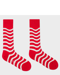 Paul Smith Red Wobble Stripe Socks